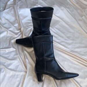 Cole Haan 90s Black Leather Square Toe Ankle Boots | 7.5 Leather Ankle Boots